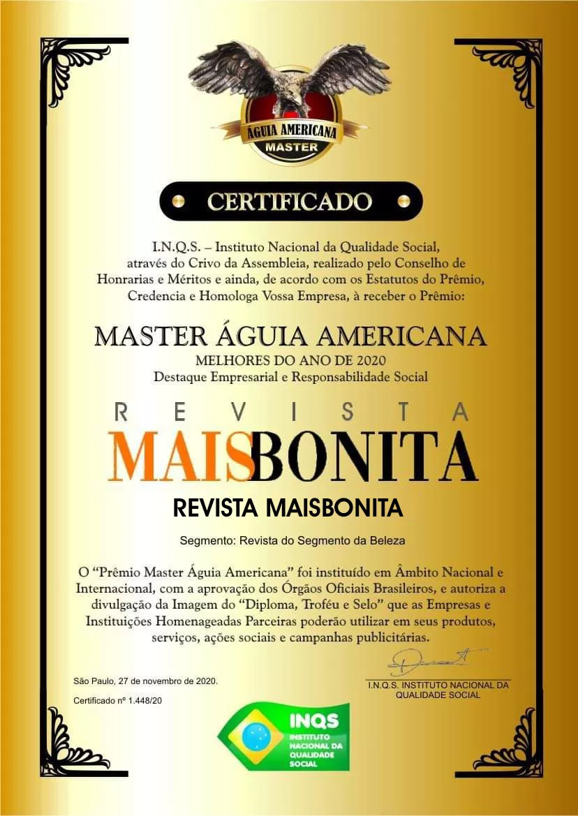 Revista MaisBonita Recebe Certificado da I.N.Q.S